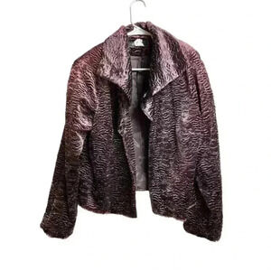 Peck &‎ Peck Collection Purple Fully Lined Faux Fur Feel Quilted Look Jacket